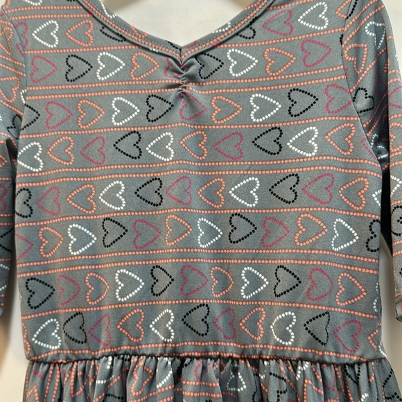 Dot Dot Smile dress size 3/4 grey with pink, black & white hearts. Never wore! - Picture 3 of 5